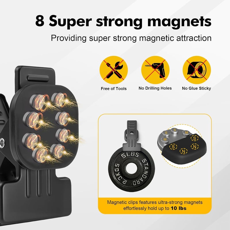 magicsee 2 Pcs Heavy Duty Magnetic Clips with 1.5 Inch Mouth Opening - Securely Grip Flags, Backdrop Blueprints, Calendars,Tools - Ideal for Artists, Photography Shooting Studios, Worksite, Offices, Tool Carts - Image 4